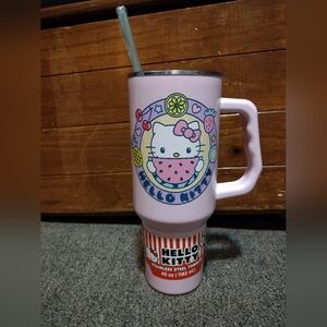 Hello Kitty Stainless Steel Tumbler With Straw  40 OZ
